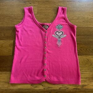 Vintage 90s Harley Davidson Button Up Tank Top